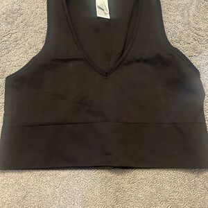 Athleta Black Fitted Crop Tank Top